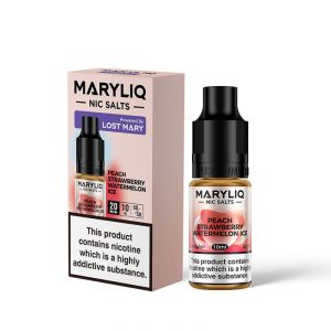 Maryliq Peach Strawberry Watermelon Ice 10ml Nic Salt E-Liquid - 20mg